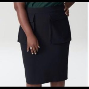 Black Crepe Cargo Skirt